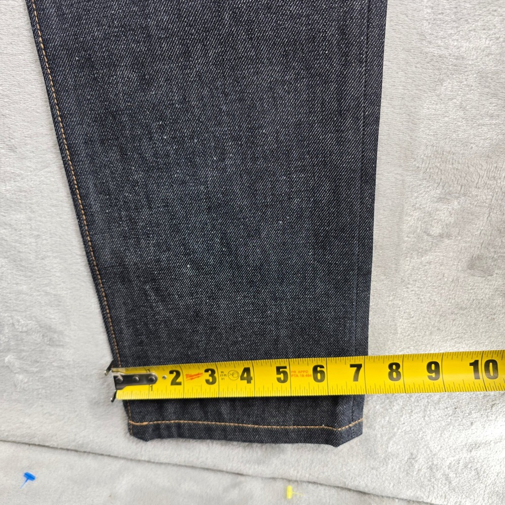 Flint and Tinder 33x32 Mens Raw Denim Slim Fit Dark Wash Jeans Made in America‎ - Picture 7 of 11